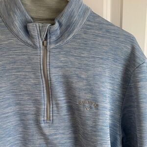 Callaway Woman’s large Light Blue Zip-Up Sweater